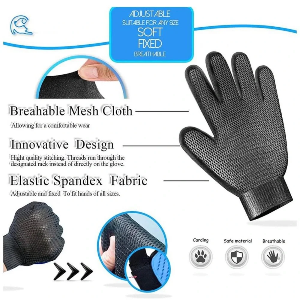 My Choice 3 in 1 Pet Hair Remover Plus and Grooming and Cleaning Gloves Usable